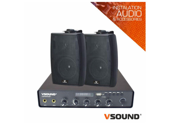 VSOUND Sistema de Sonorização 100W 12/230V 100V 50m2 VSOUND Sistema de Sonorização 100W 12/230V 100V 50m2